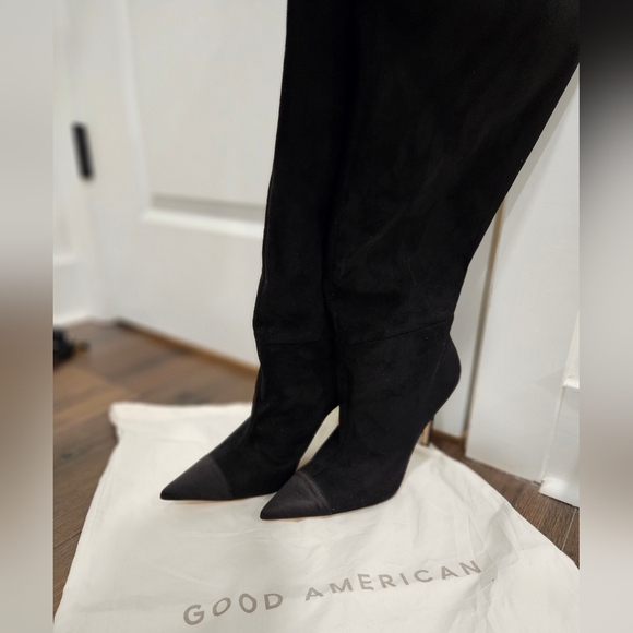 Good American The Weekend Black Suede Over The Knee Boot Size 9 - Picture 9 of 14